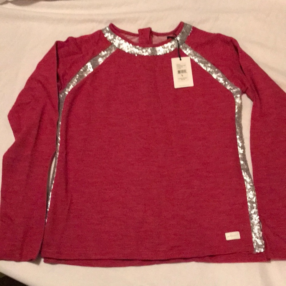 7 for all mankind shirt with silver sequence